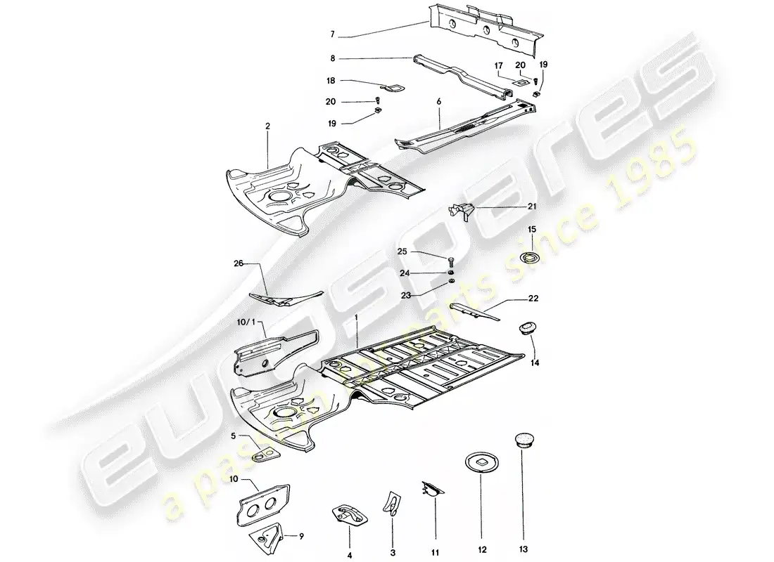 porsche 1972 (914) frame parts diagram