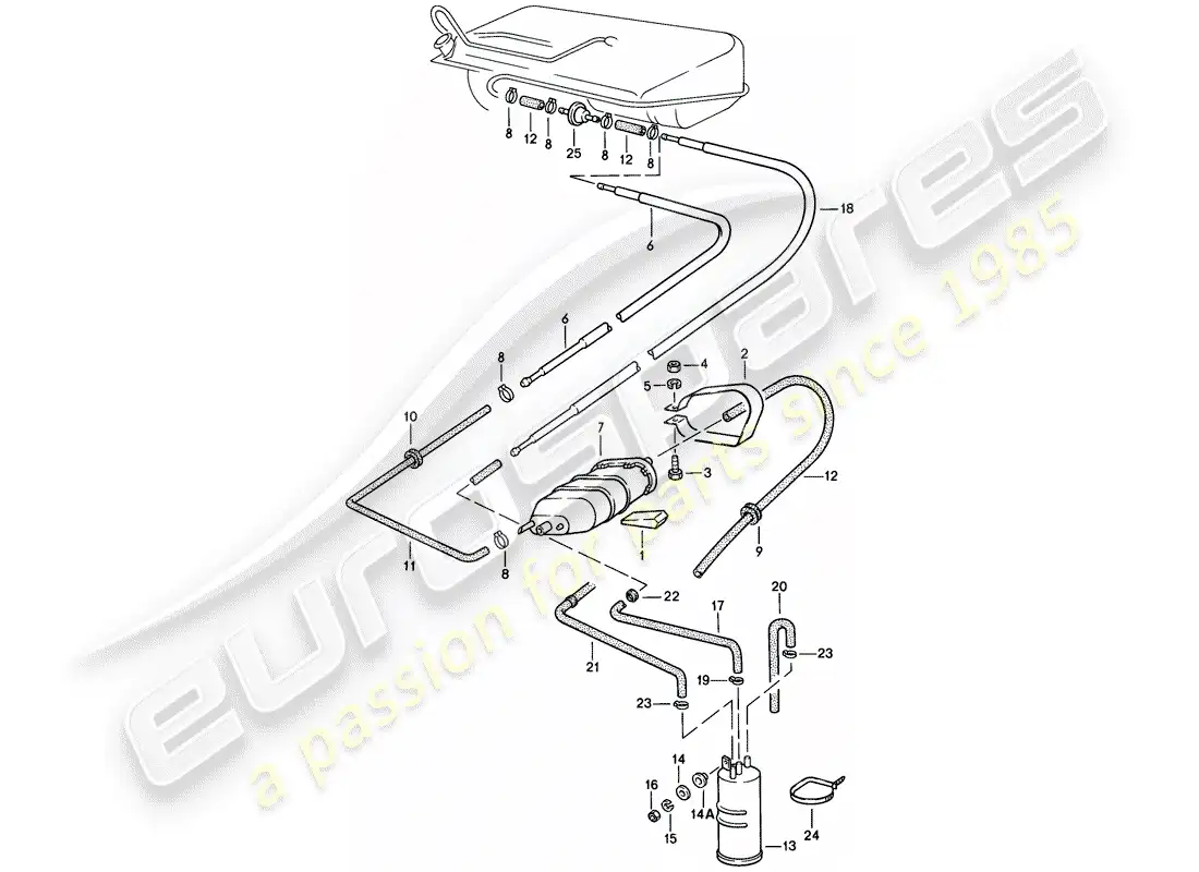 porsche 1976 (924) evaporative emission canister parts diagram
