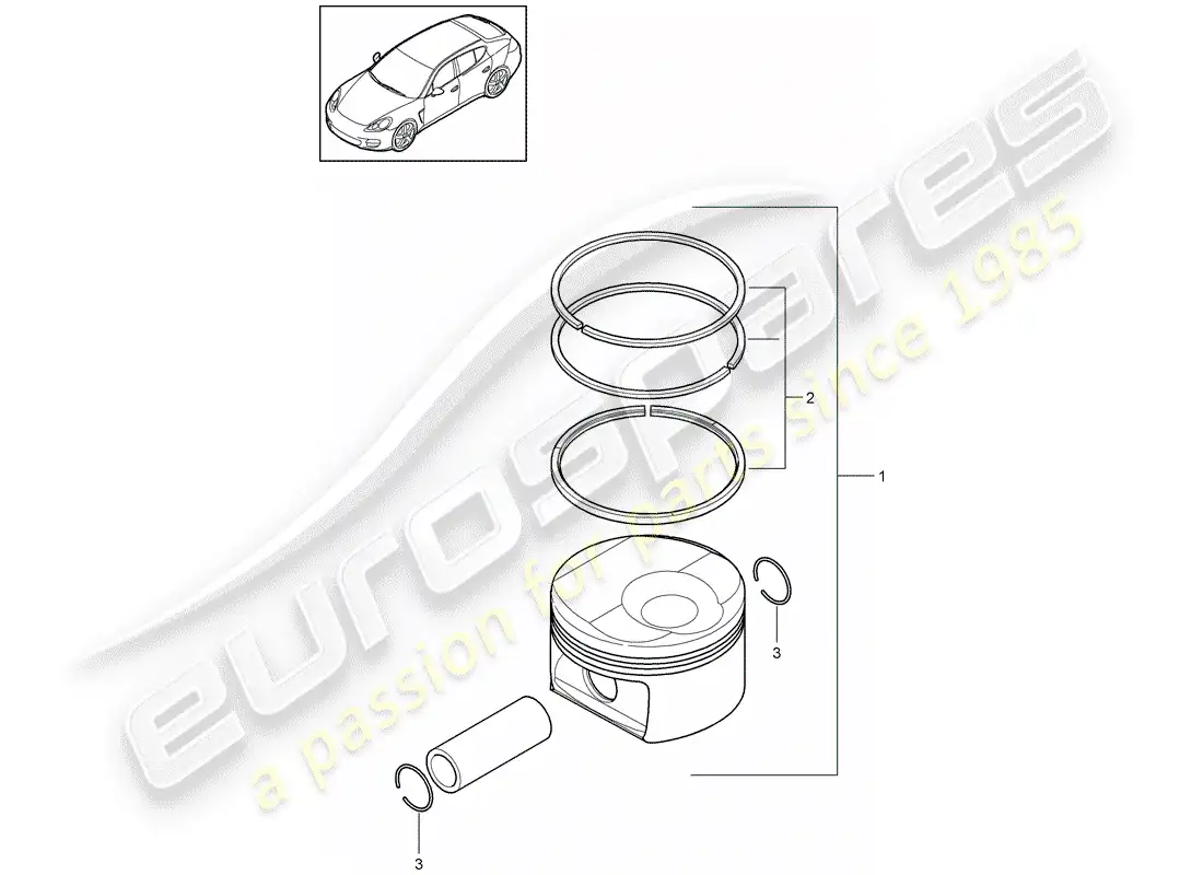 porsche 2016 (panamera 970) piston parts diagram