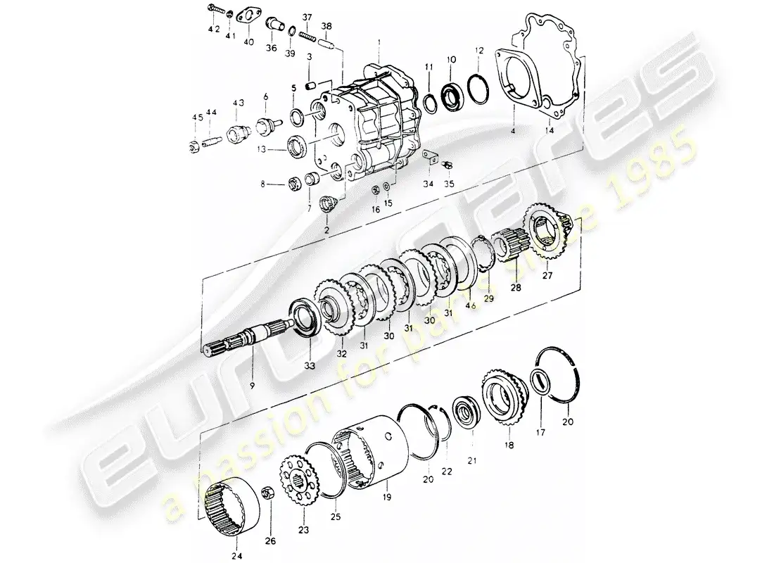 porsche 1991 (964) distributor housing parts diagram