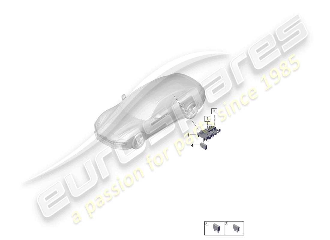 porsche 2025 (panamera 976) fuse box rear flat fuse part diagram