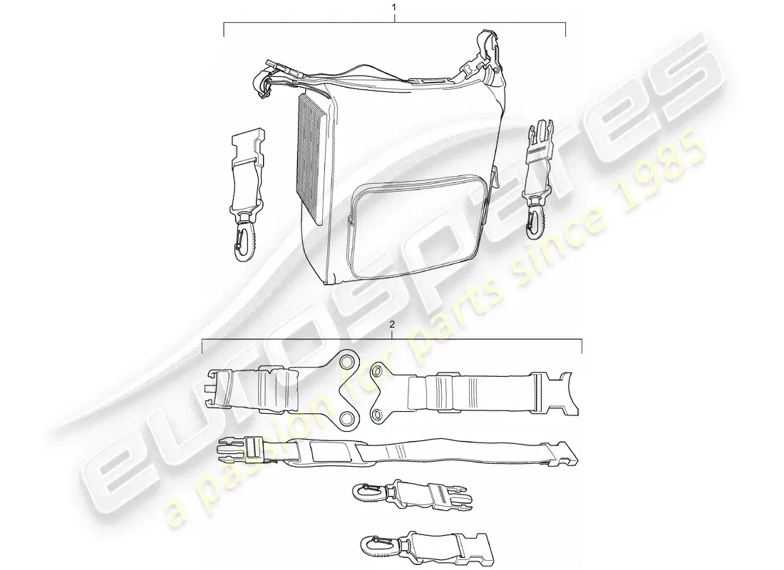 porsche 2018 (tequipment macan) cooling bag parts diagram