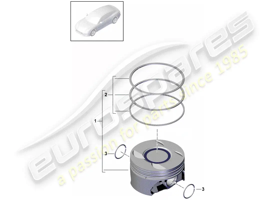porsche 2020 (panamera 971-1) piston parts diagram