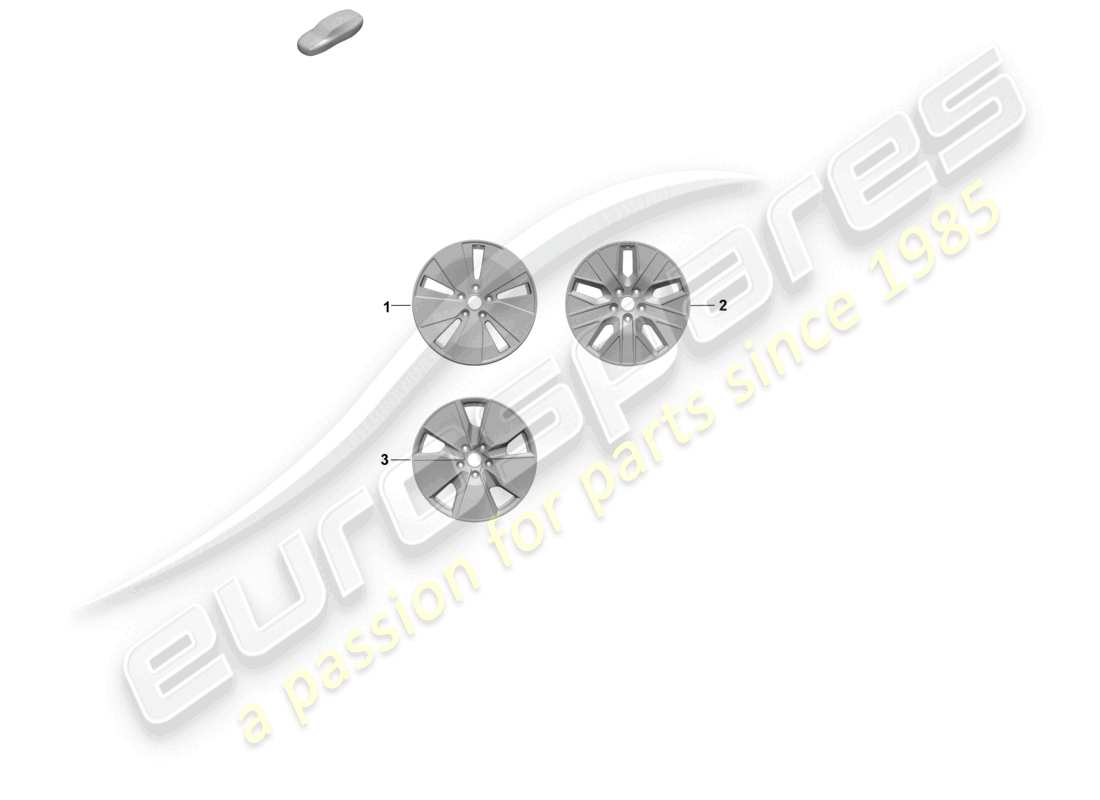 porsche 2025 (macan-e) alloy wheel parts diagram