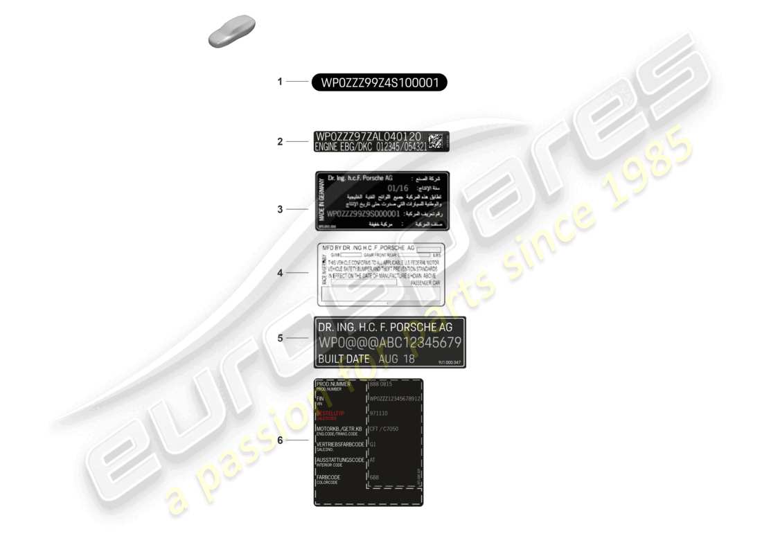 porsche 2023 (panamera 971-2) signs/notices part diagram