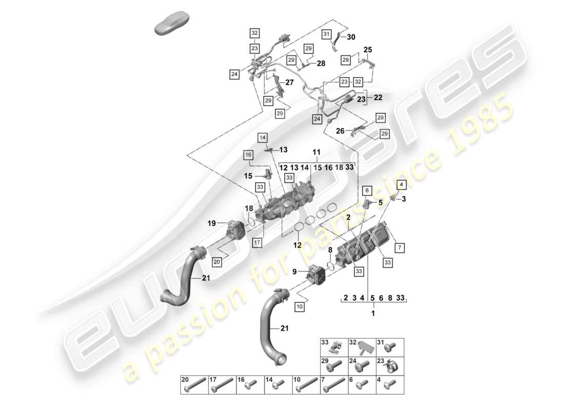 porsche 2022 (panamera 971-2) intake manifold ventilation for fuel tank part diagram