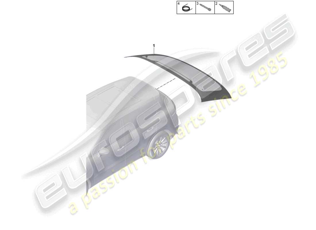 porsche 2022 (cayenne e3 9ya/9yb) rear window coupe part diagram