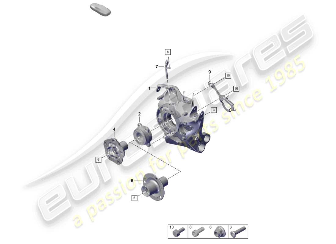 porsche 2024 (992-2 turbo / s) rear axle wheel bearing with assembly parts wheel hub part diagram