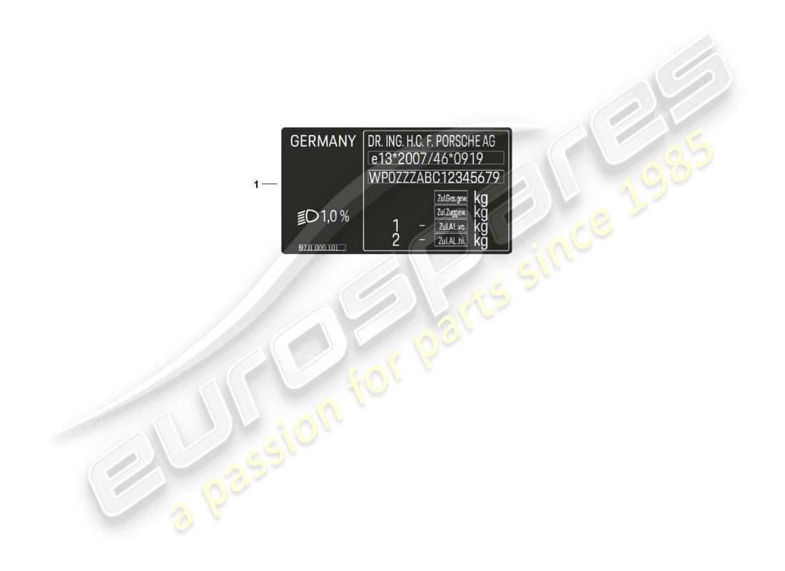 porsche 2023 (taycan 9j1-1) signs/notices d >>- mj 2021 part diagram