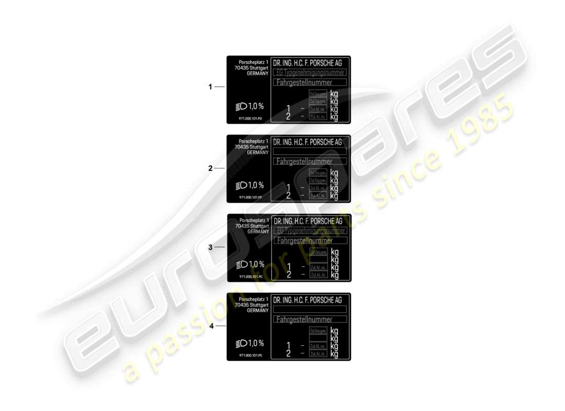 porsche 2022 (panamera 971-2) data tag d - mj 2022>> part diagram