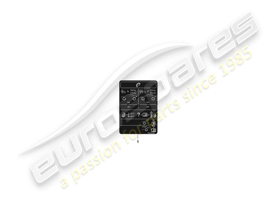 porsche 2025 (macan-e) data plate for tyre pressure parts diagram