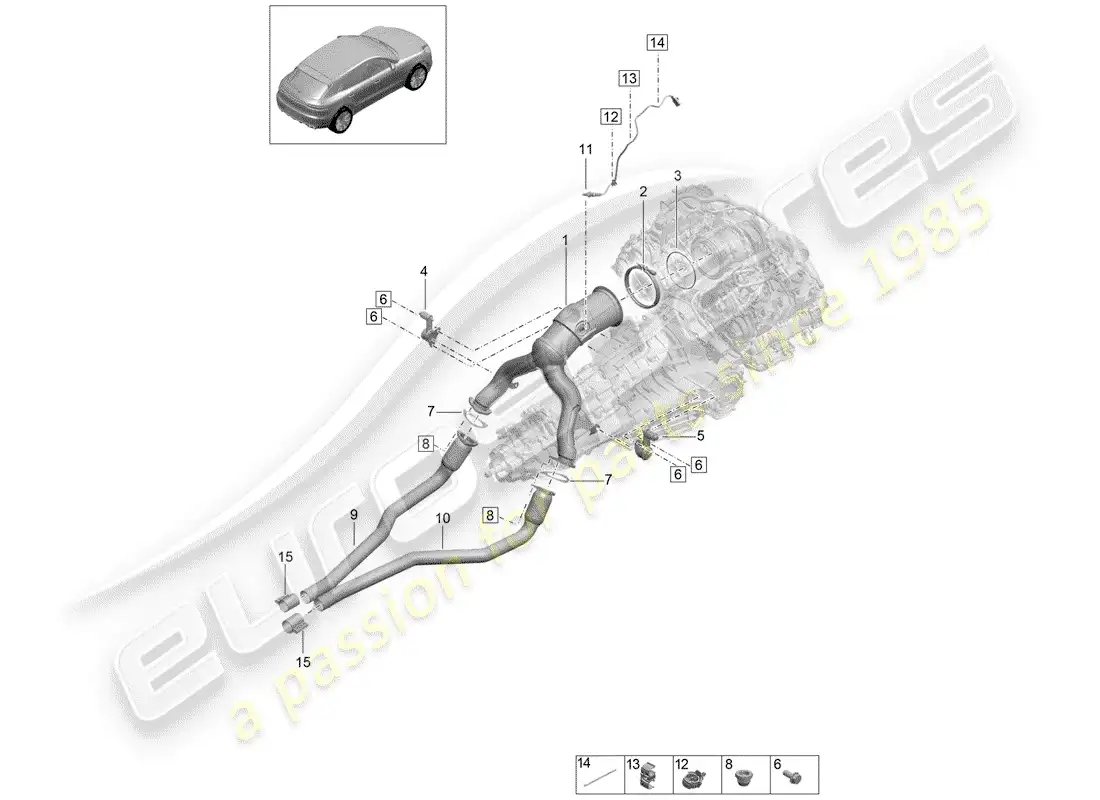 porsche 2019 (macan) catalyst parts diagram