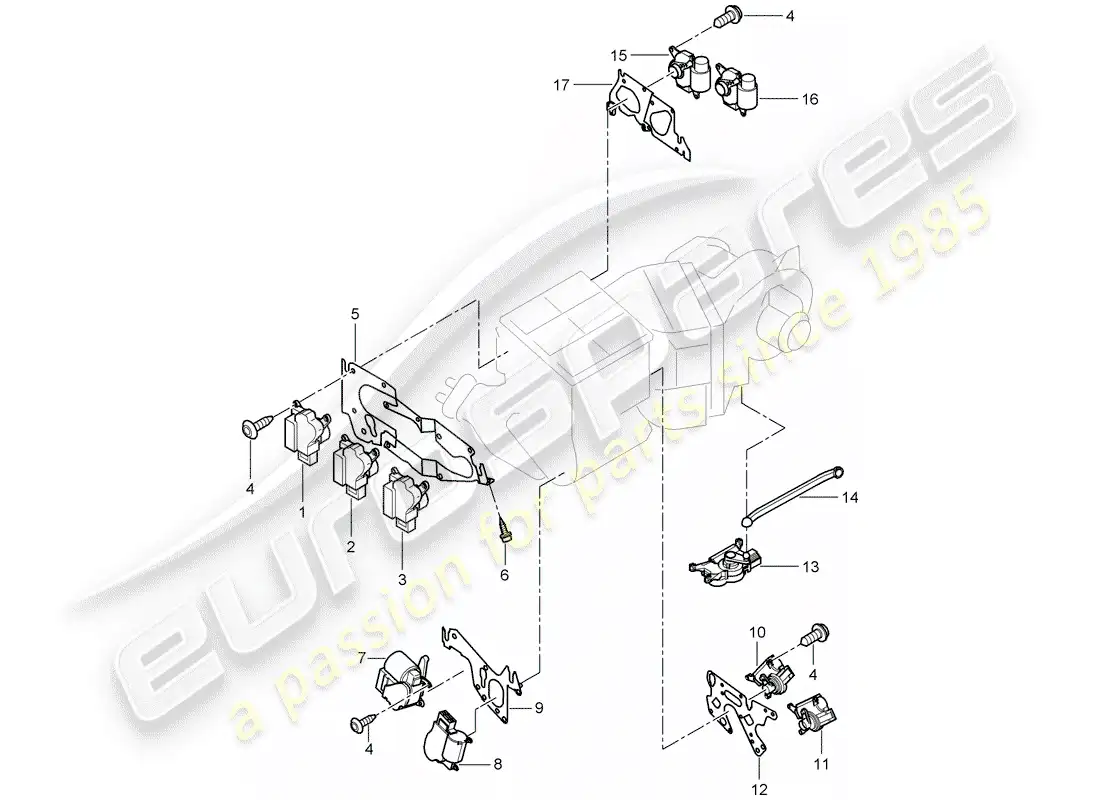 porsche 2007 (cayenne e1 9pa) motor for adjustment parts diagram