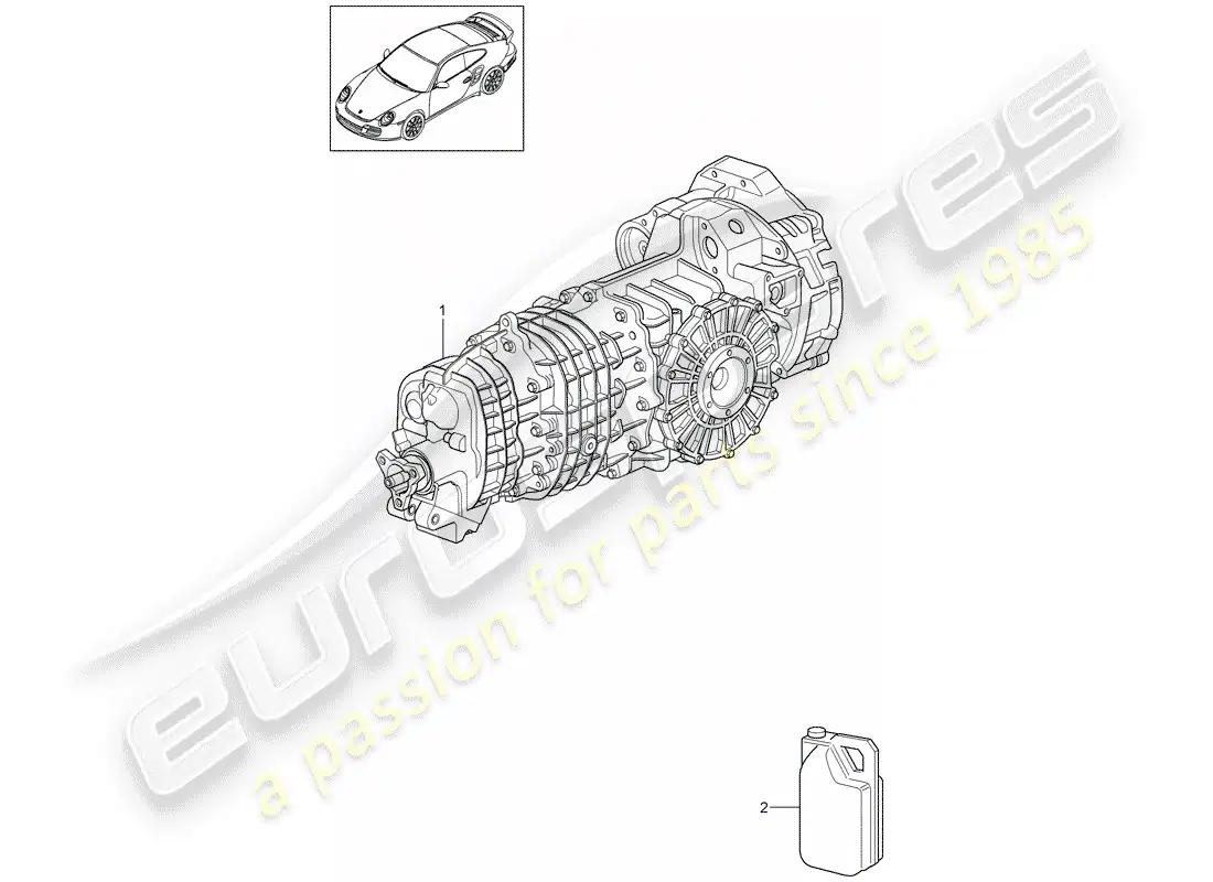 porsche 2011 (997-2 turbo / gt2 rs) replacement transmission parts diagram