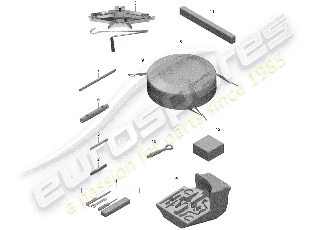 porsche 2016 (991-1 r/gt3/rs) tool parts diagram