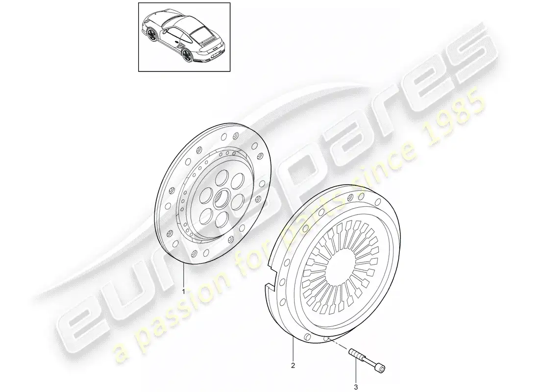 porsche 2012 (997-2 turbo / gt2 rs) clutch parts diagram