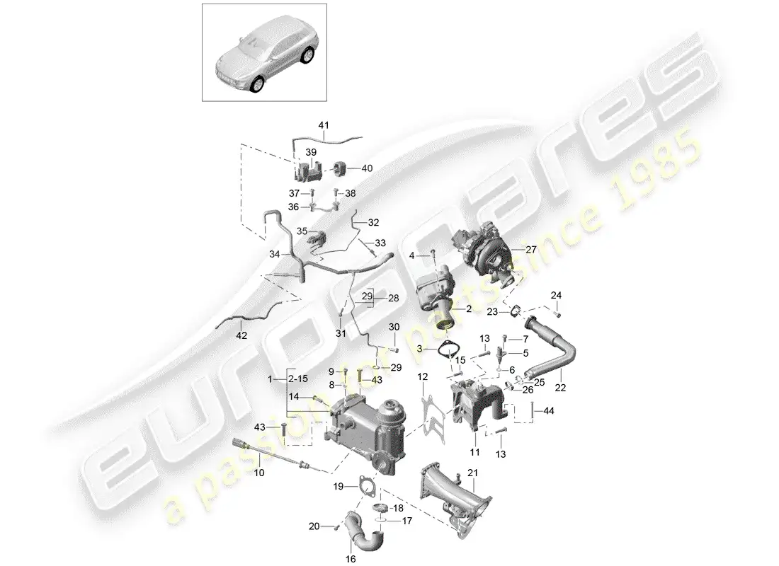 porsche 2014 (macan) exhaust recirculation parts diagram