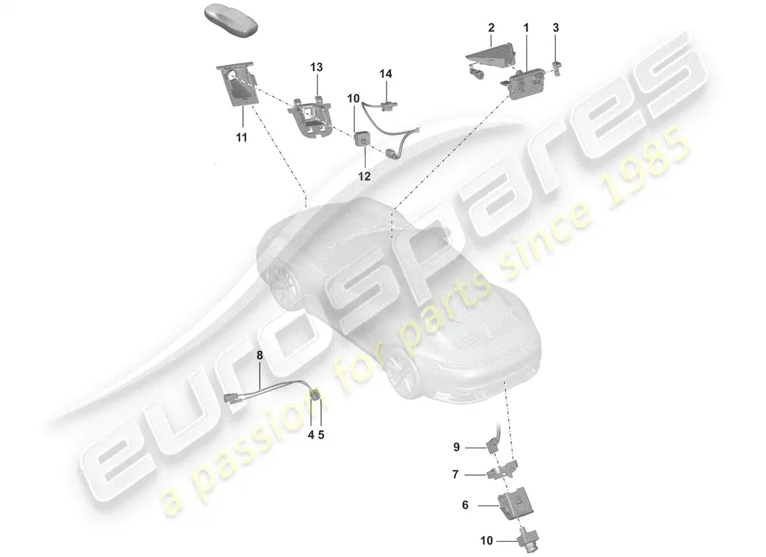 porsche 2019 (992-1) front camera for parts diagram