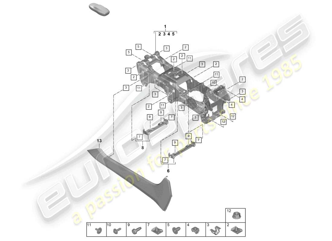 porsche 2024 (cayenne e3 pa) centre console lower part diagram