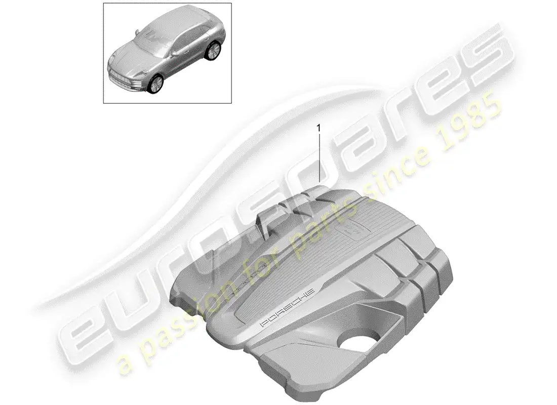 porsche 2019 (macan) engine cover parts diagram