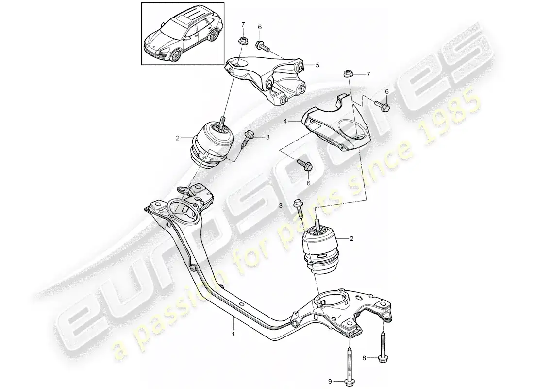 porsche 2013 (cayenne e2 92a) engine lifting tackle parts diagram