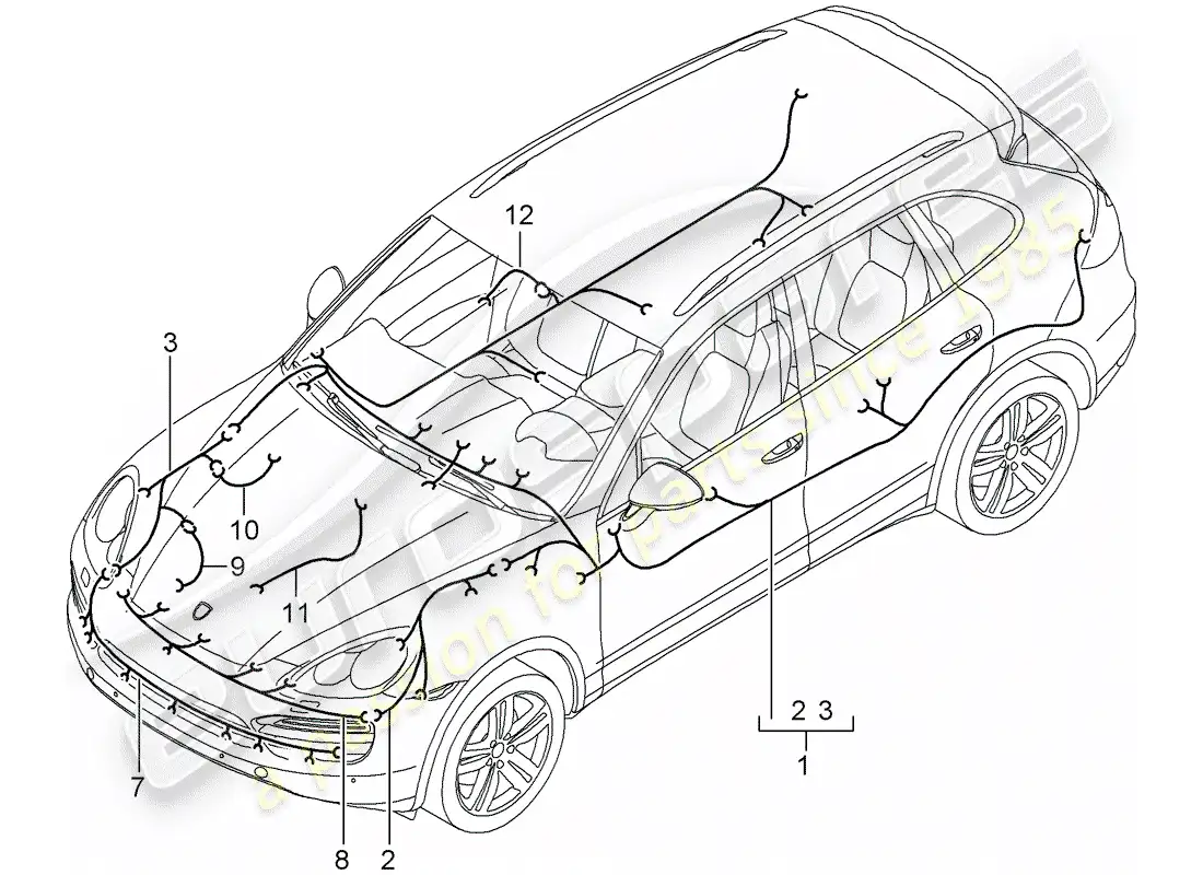 porsche 2014 (cayenne e2 92a) wiring harnesses part diagram