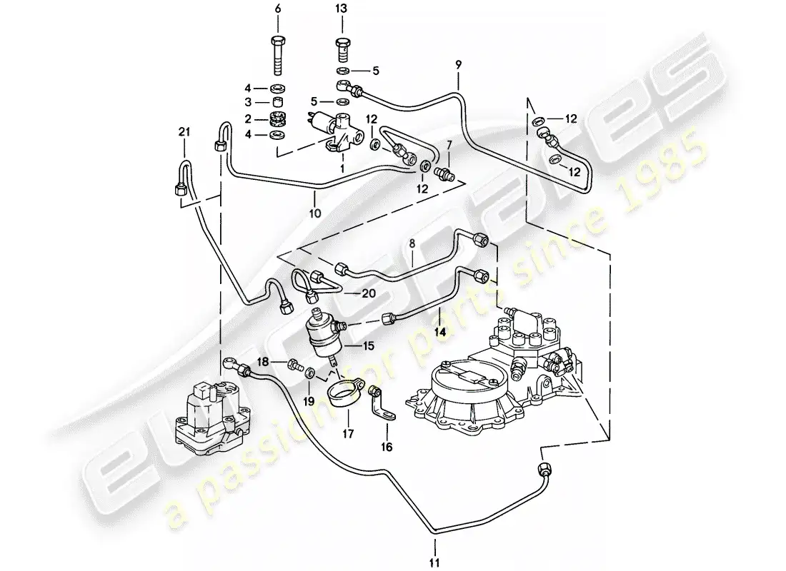 porsche 1980 (928) control pressure - lowering - d - mj 1980>> parts diagram