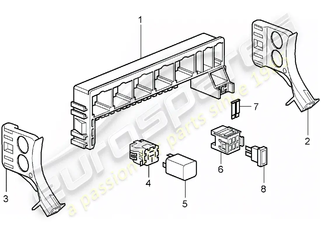 porsche 2007 (987 boxster) fuse box/relay plate part diagram