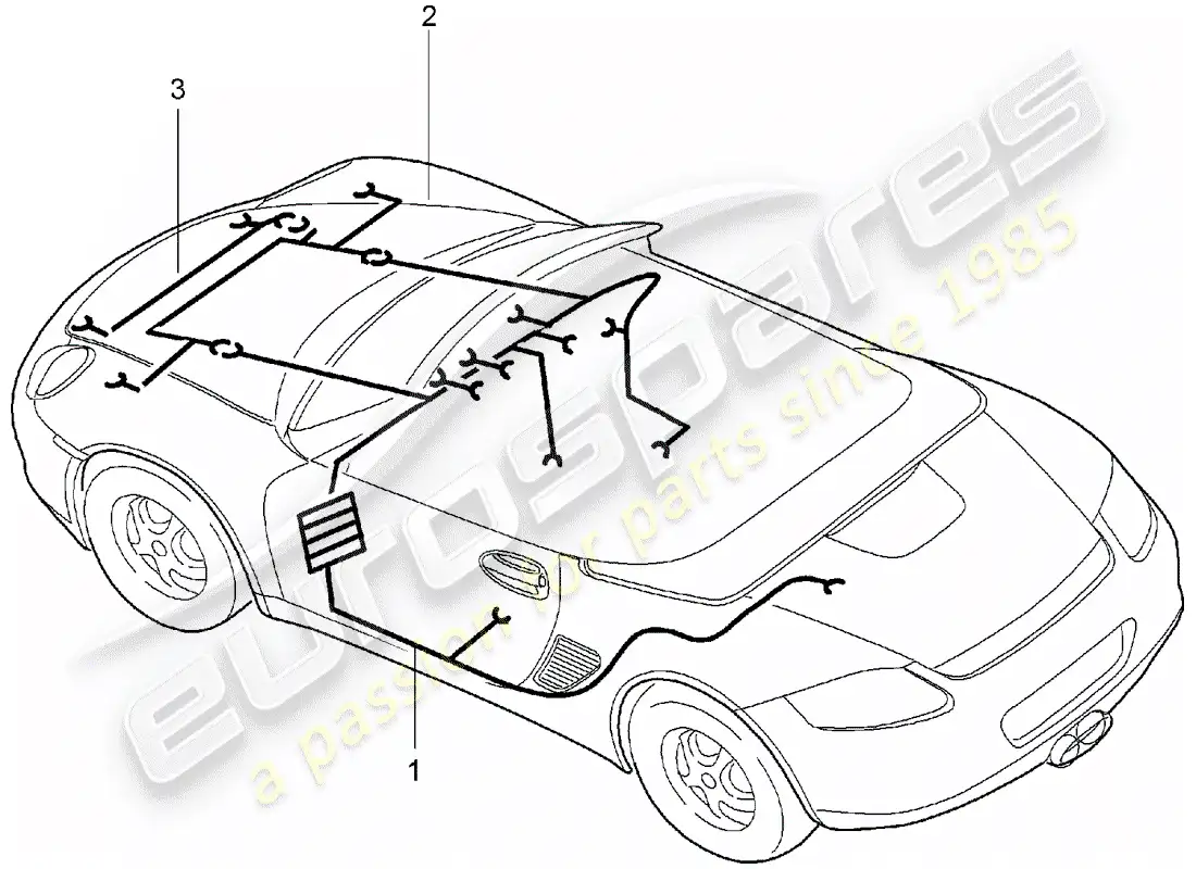 porsche 2007 (987 boxster) wiring harnesses part diagram