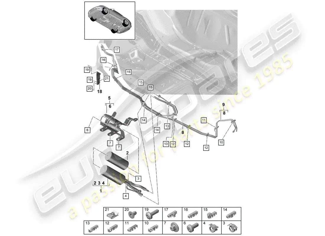 porsche 2017 (panamera 971-1) fuel line parts diagram