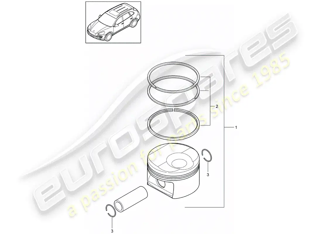 porsche 2014 (cayenne e2 92a) piston part diagram