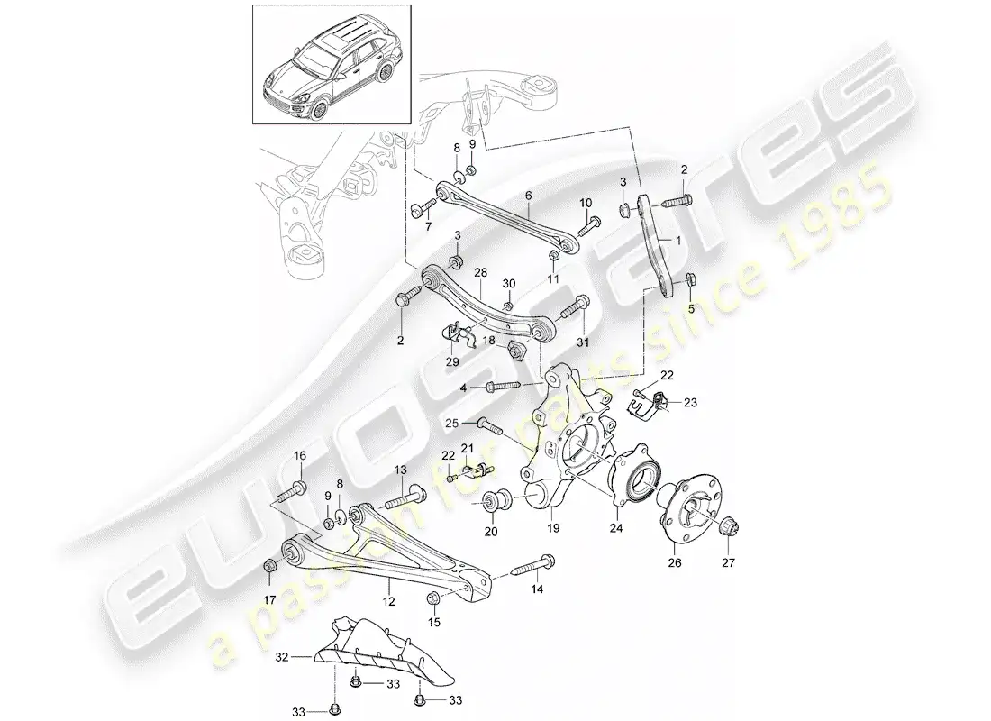 porsche 2014 (cayenne e2 92a) rear axle part diagram