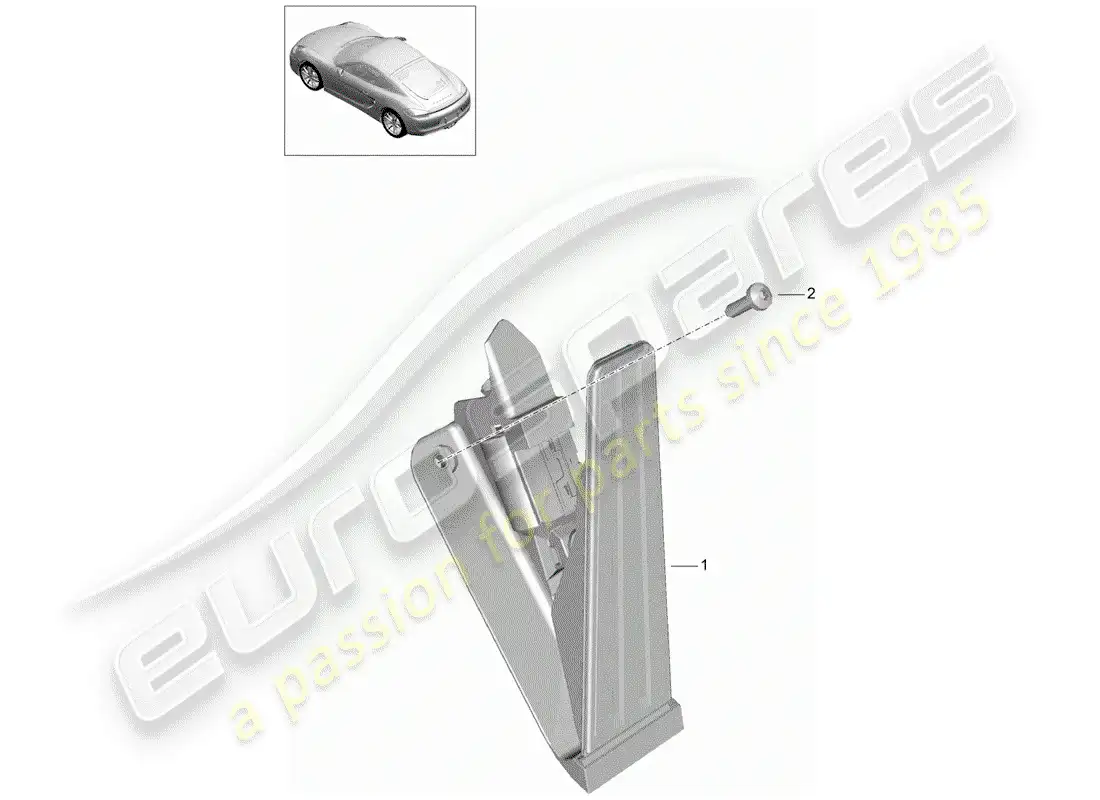 porsche 2016 (981 cayman) pedals parts diagram