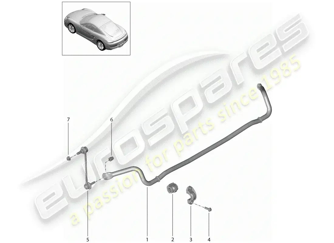 porsche 2015 (981 cayman) stabilizer parts diagram