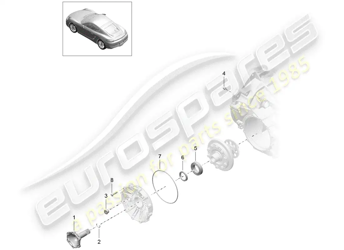 porsche 2014 (981 cayman) manual gearbox parts diagram
