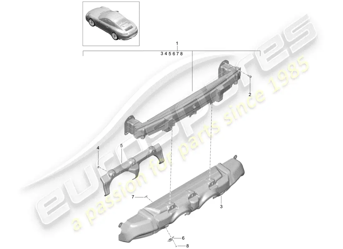 porsche 2017 (991-2) bumper bracket parts diagram