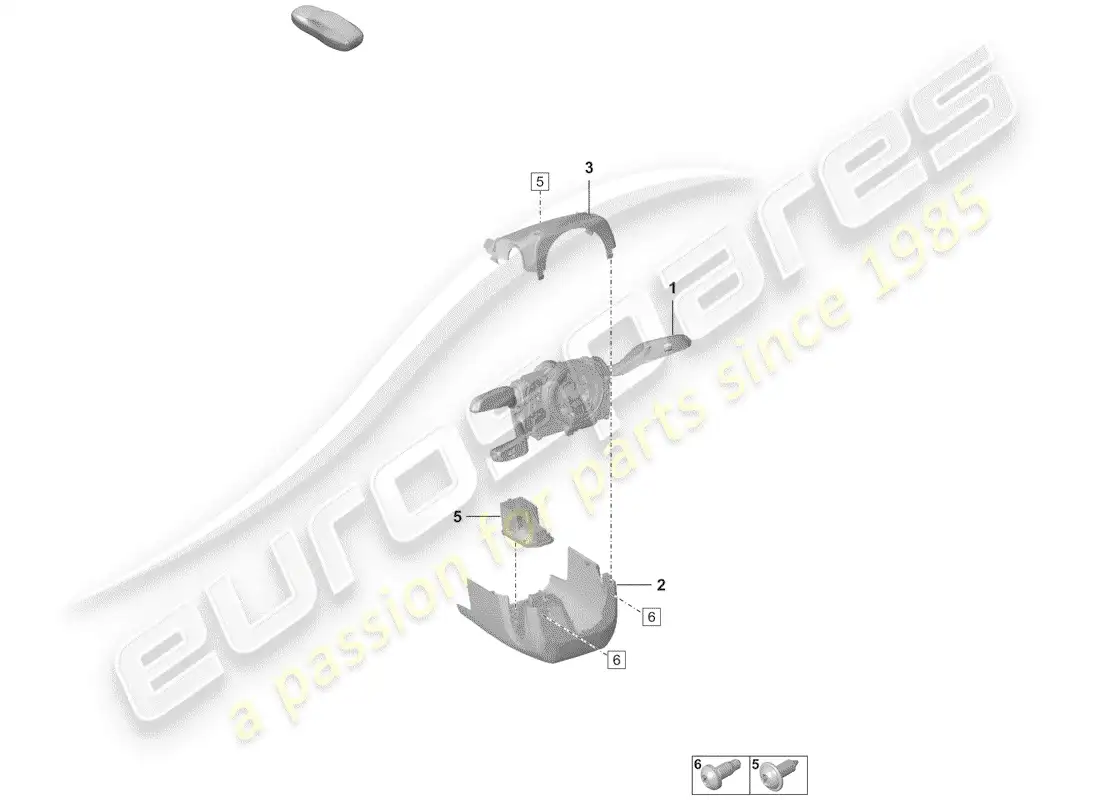 porsche 2020 (992-1) steering column switch parts diagram