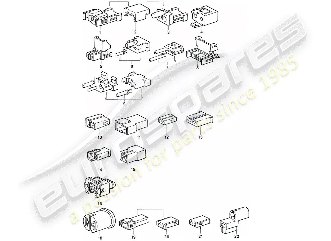 porsche 1974 (911) connector housing parts diagram