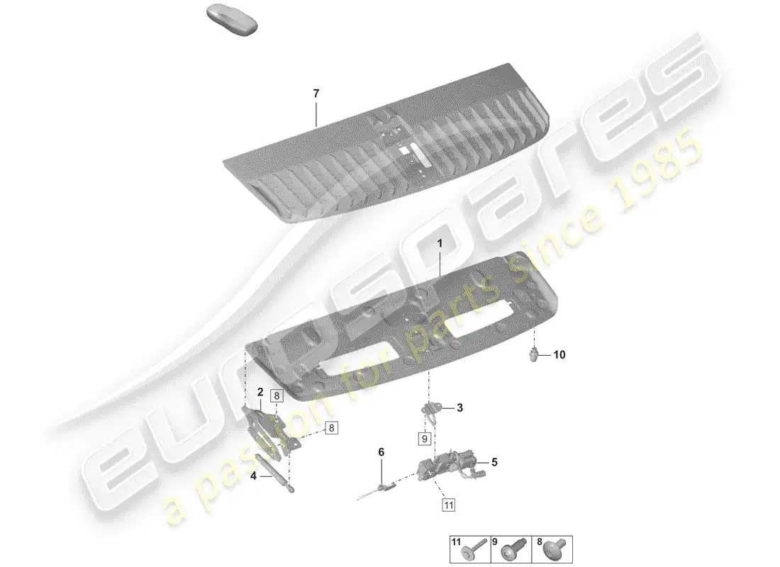porsche 2019 (992-1) lid, rear parts diagram