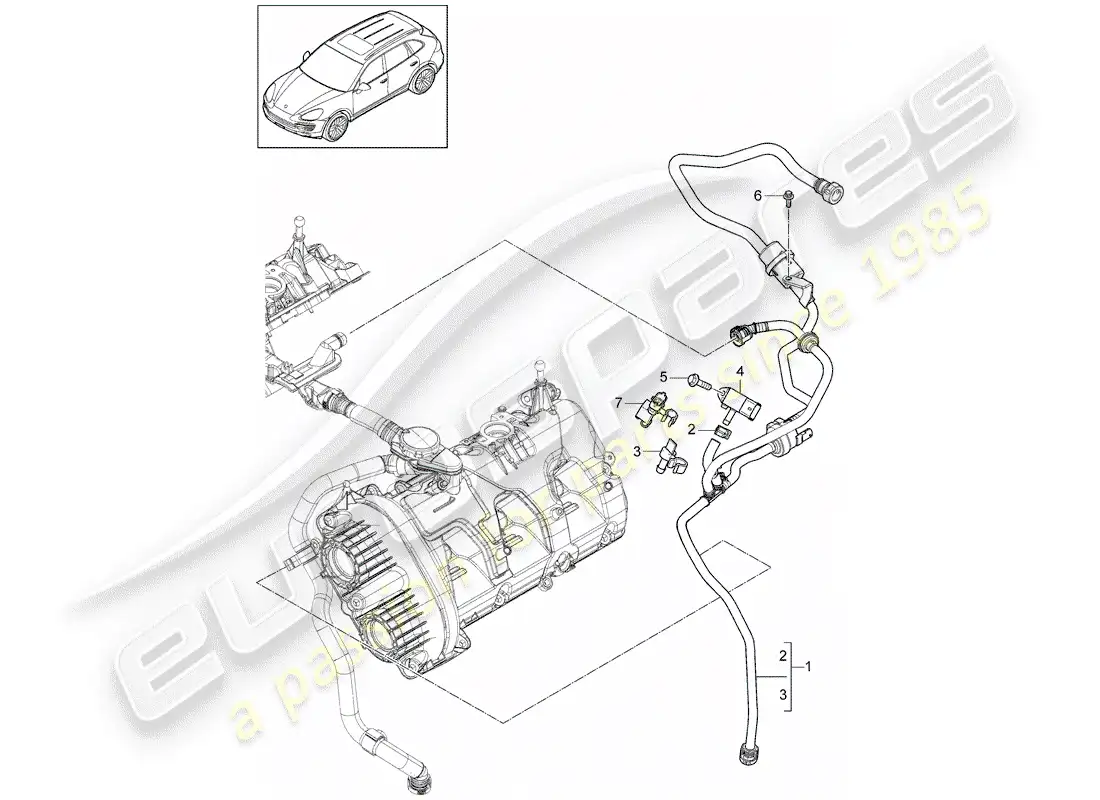 porsche 2014 (cayenne e2 92a) ventilation for parts diagram