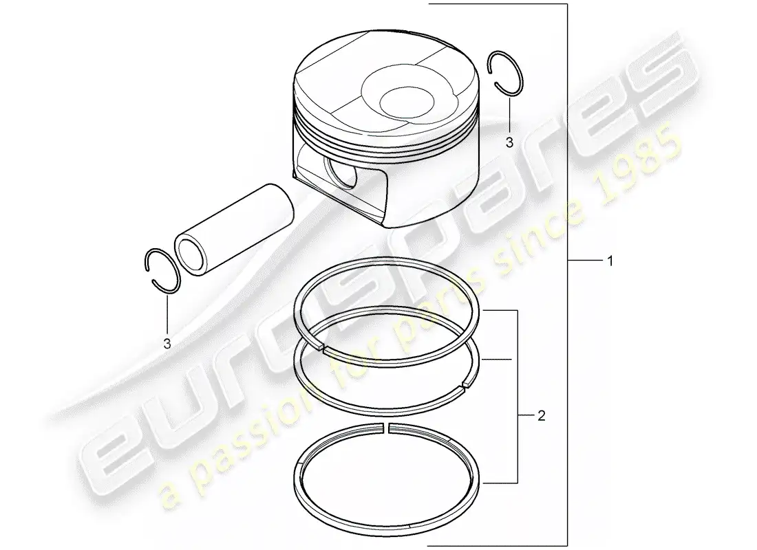 porsche 2009 (cayenne e1 9pa) piston part diagram