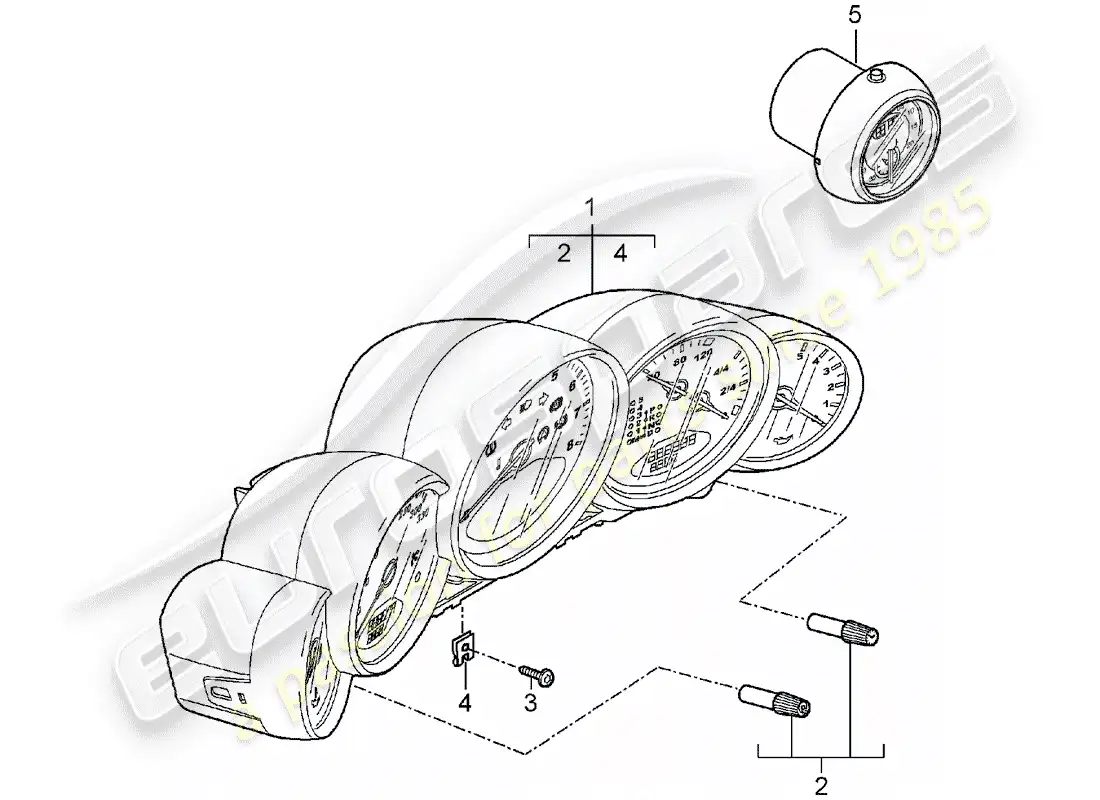 porsche 2007 (997-1) instruments parts diagram