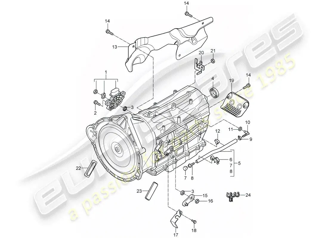 porsche 2010 (cayenne e1 9pa) tiptronic parts diagram