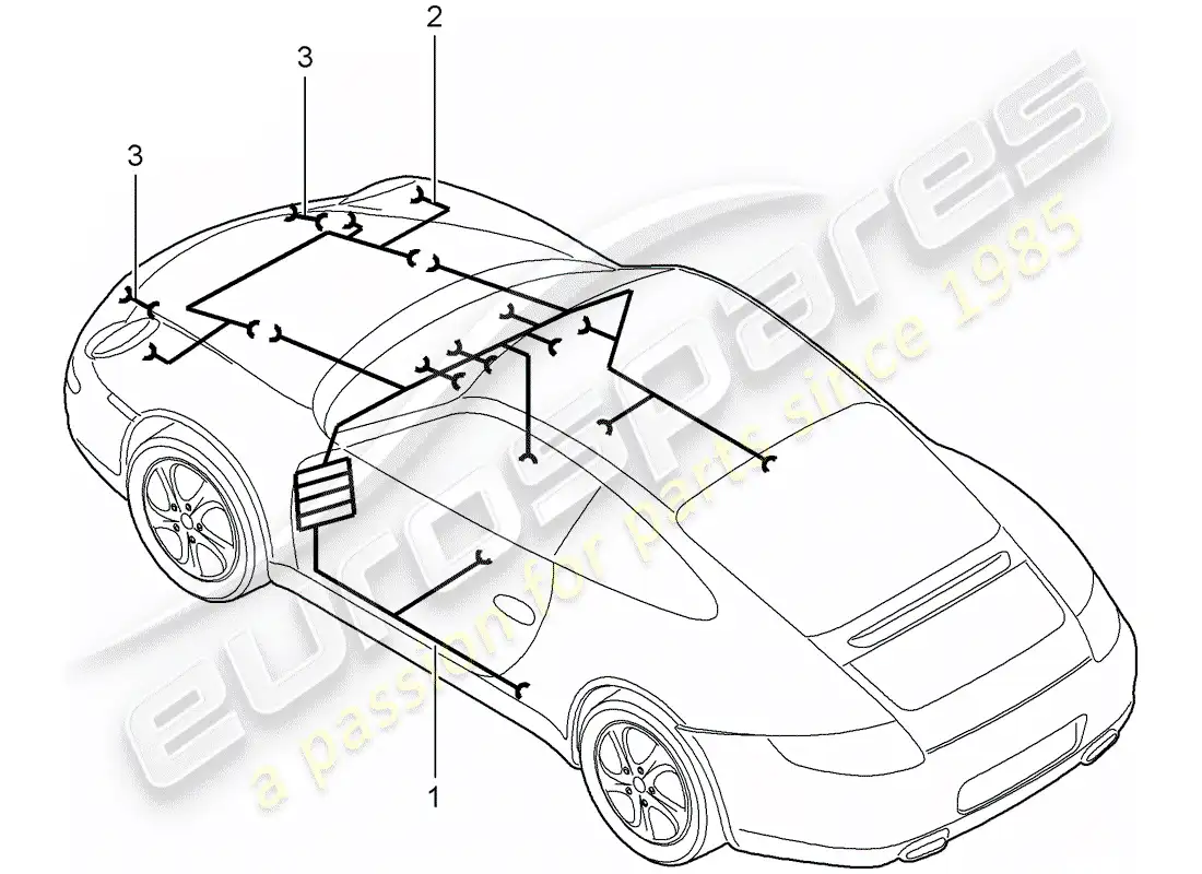 porsche 2011 (997-2) wiring harnesses parts diagram