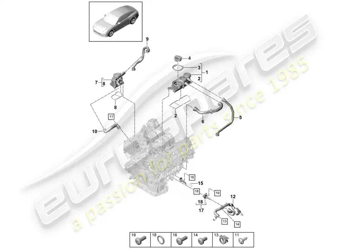 porsche 2017 (panamera 971-1) ventilation for cylinder block parts diagram