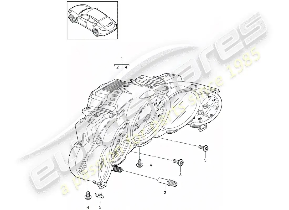 porsche 2011 (panamera 970) instruments parts diagram