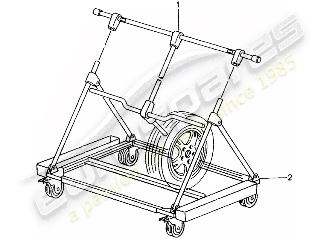 porsche 2009 (tequipment) transport trolley parts diagram