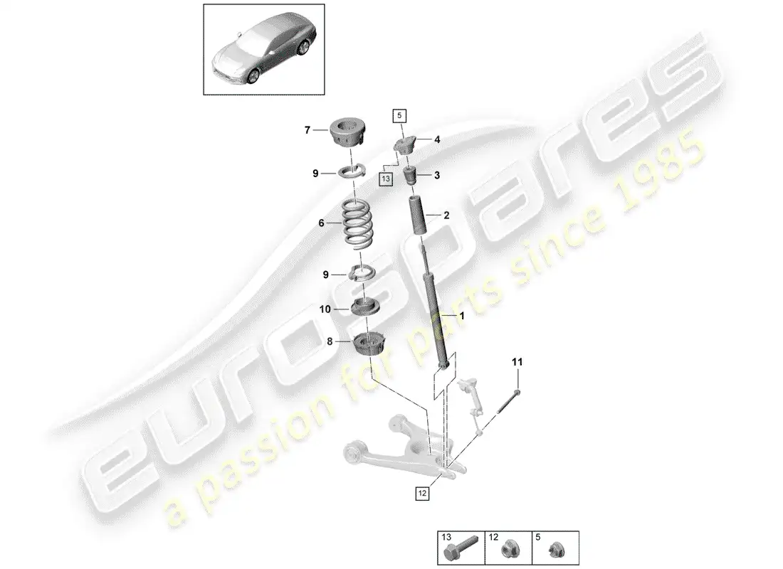 porsche 2020 (panamera 971-1) suspension parts diagram