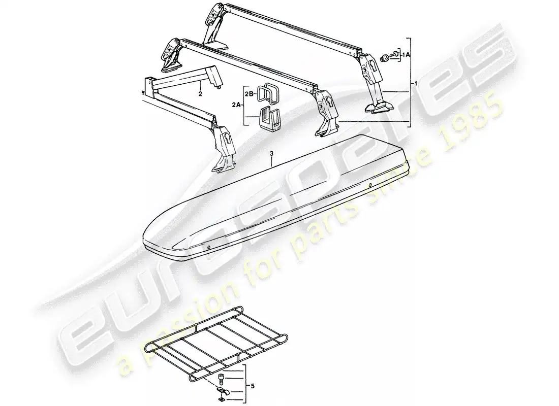 porsche 1987 (911) roof transport system parts diagram
