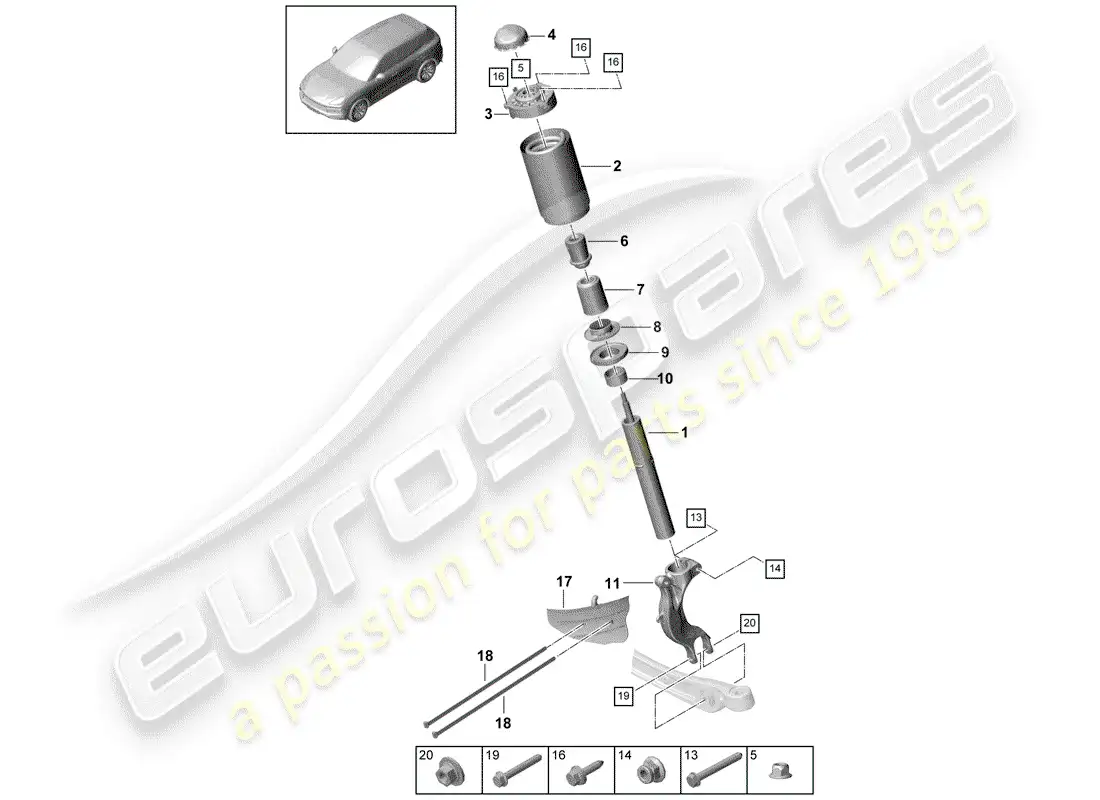 porsche 2020 (cayenne e3 9ya/9yb) suspension parts diagram